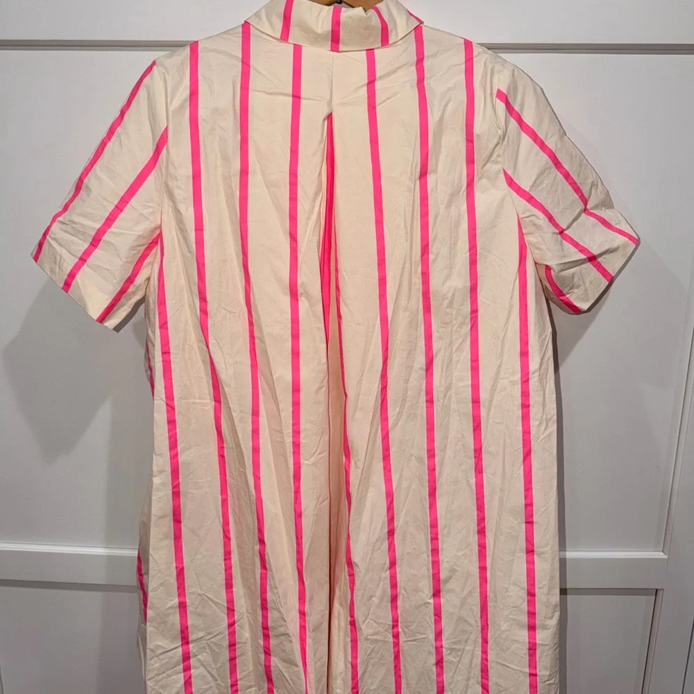 NWT English Factory Woman’s Button Down Shirt with Pink and Cream Stripes - Picture 4 of 8